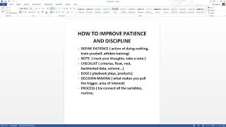 How To Improve DISCIPLINE & Patience In The Stock Market