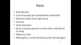Slow Market Trading Tips w/ Harry Hoss*