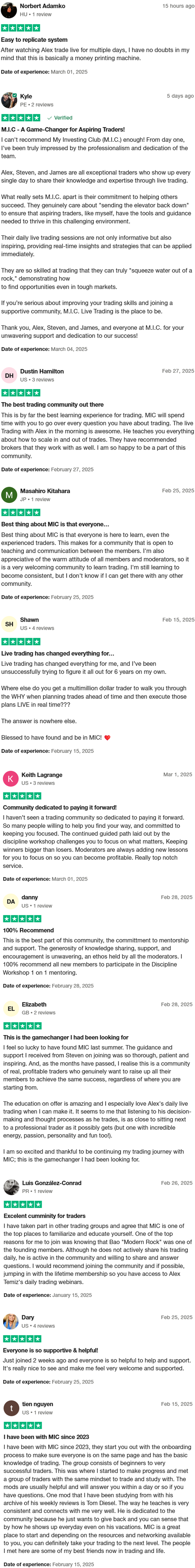 member trustpilot testimonials mobile