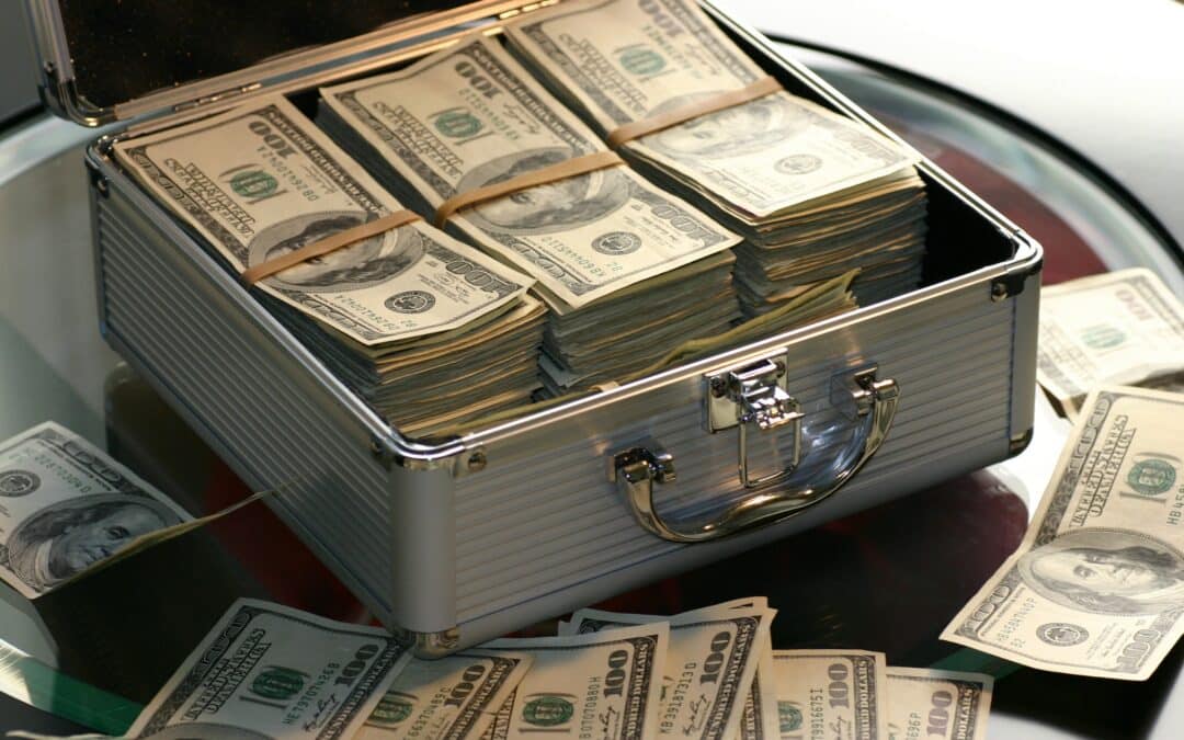 suitcase full of money from day trading profits