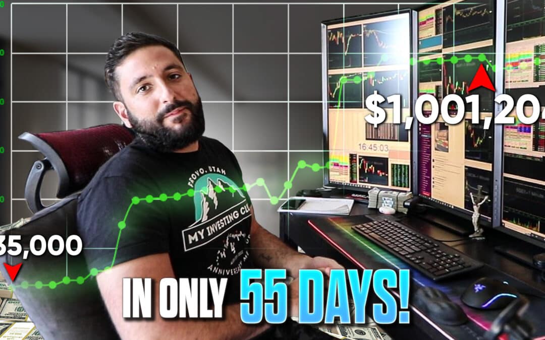 image of Alex Temiz taking the small account challenge and growing his account from $35,000 to $1,000,000 in only 55 days